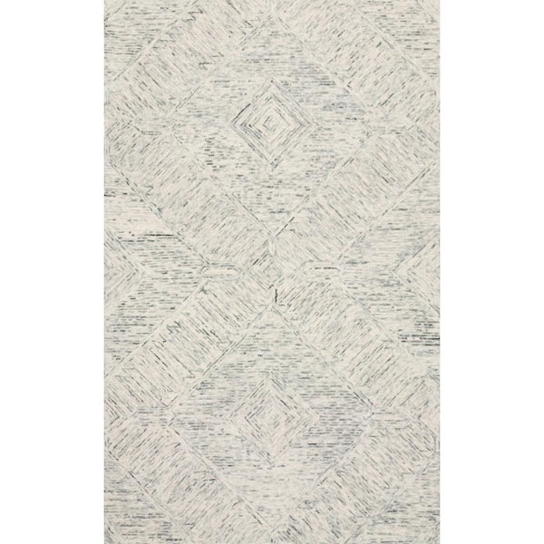 LOLOI II Ziva Sky 9 ft. 3 in. x 13 ft. Contemporary Wool Pile Area Rug