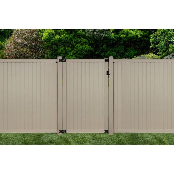 Sixth Avenue Tan Vinyl Fence Post Kit with 4 Brackets and Cap