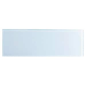 Subway Morning Sky Blue 3 in. x 9 in. Glass Tile Sample