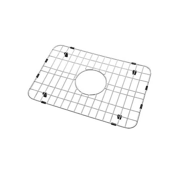 18 in. L x 12.5 in. W Sink Grid Center Drain Corner Radius Stainless Steel Durable Lightweight Silver