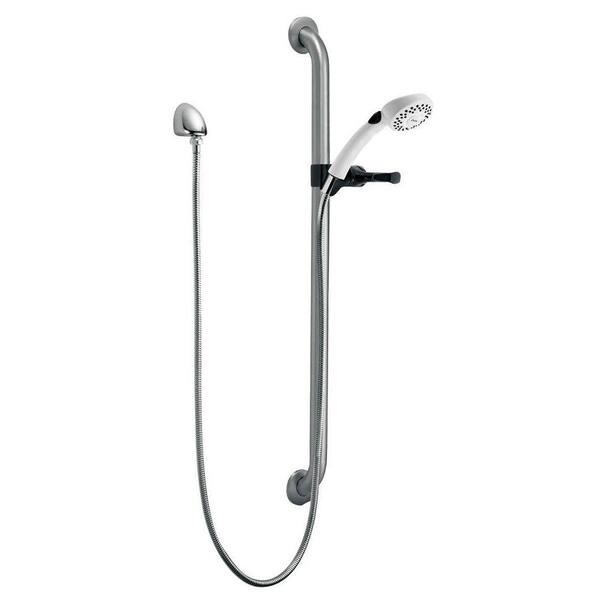 Delta 2-Spray Hand Shower with Grab Bar and Elbow in Chrome RPW336HDF ...