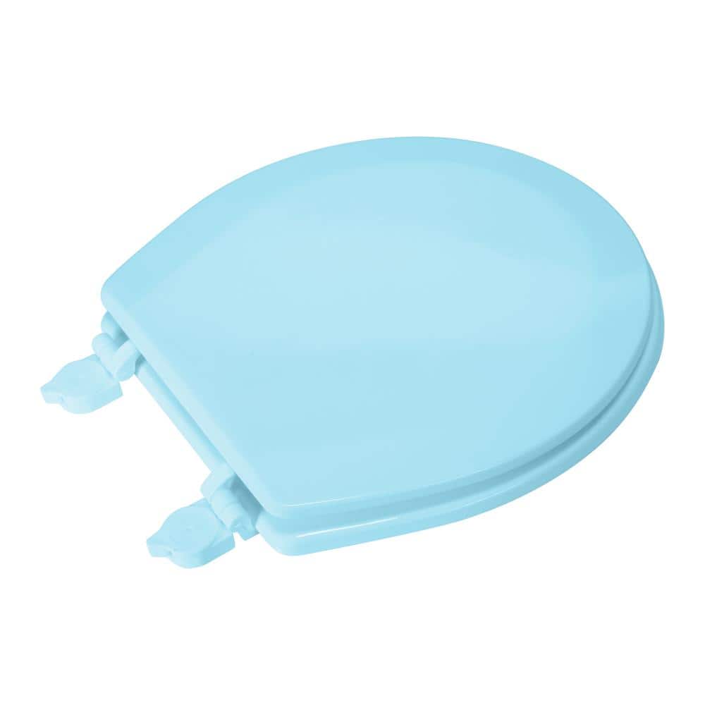 17" Blue MDF Wood Beveled Toilet Seat