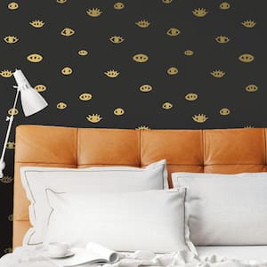 Bobby Berk Black & Gold Eye See You Peel and Stick Wallpaper (Covers 56 sq. ft.)