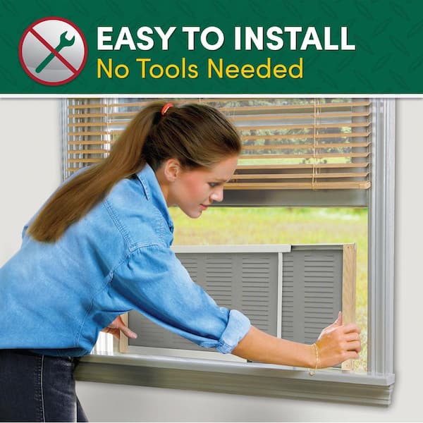 37 in. x 10 in. Grey Aluminum Adjustable Screen Ventilator