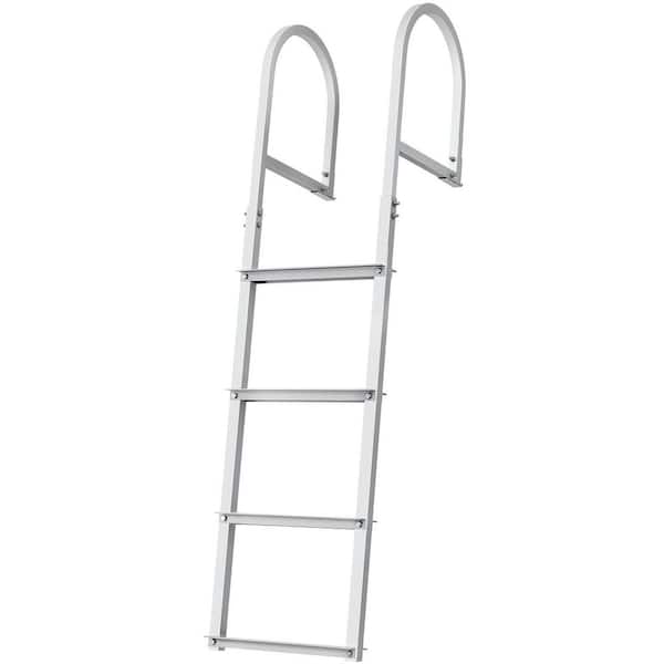 Retractable Dock Ladder 4-Steps 3.1 in. Wide Standard Adjustable Swim Ladder Aluminum 500 lbs. Load, Dock Ladder