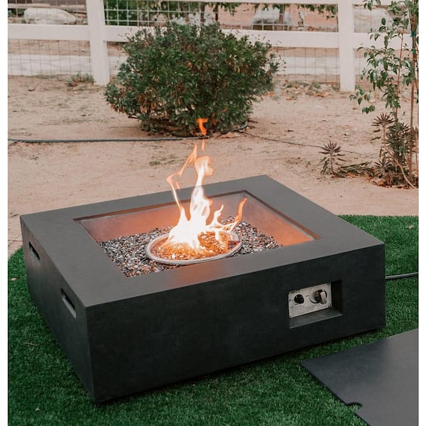 Kante 34 8 In W X 12 H Outdoor, Modern Outdoor Fire Pit Table