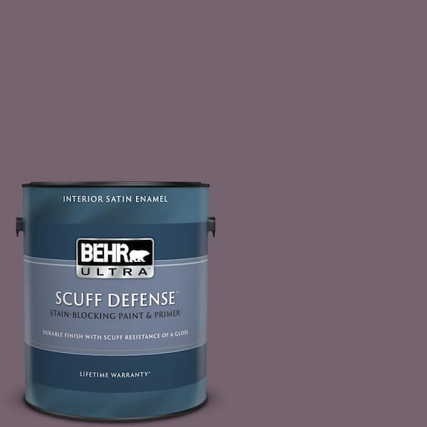 BEHR ULTRA 1 gal. #680F-6 Shy Violet Extra Durable Satin Enamel Interior Paint & Primer