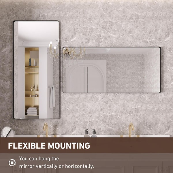 Rizitoc 77 in. W x 36 in. H Rounded Rectangle Framed Wall Bathroom