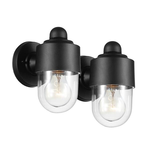 Globe Electric Pacific Coastal 1 Light Black Polycarbonate Outdoor Wall Sconce 2 Pack 44603 The Home Depot Globe Electric Pacific Coastal 1 Light, Globe Outdoor Wall Light With Sensor