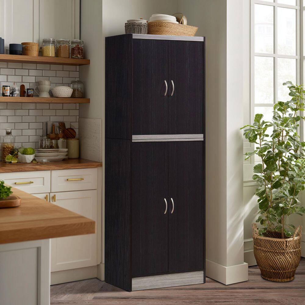 Chocolate Freestanding Wood 24 in. Wide Kitchen Pantry Cabinet with Removable Shelves, Space-Saving Storage Organizer price history on PriceWatchPro
