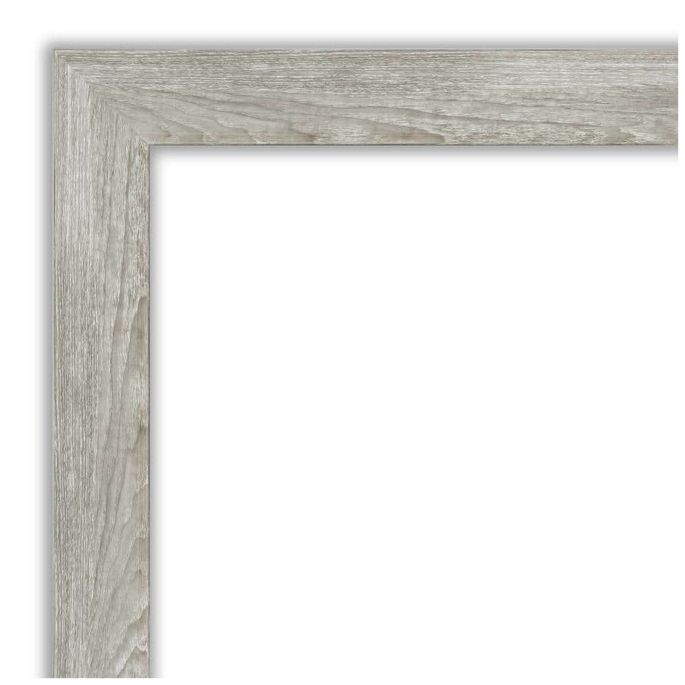 Rustic Dove Greywash Weathered Wood Grain 42x30 Wall Mirror