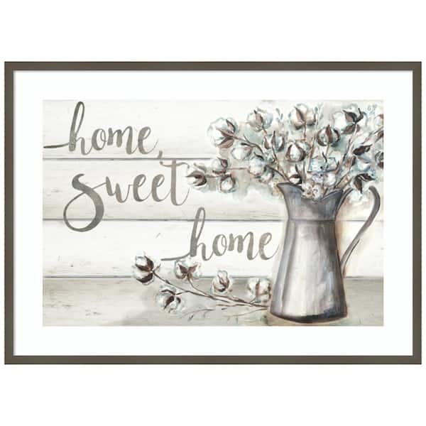 Amanti Art "Farmhouse Cotton Home Sweet Home" by Tre Sorelle Studios 1-Piece Framed Giclee Typography Art Print 30 in. x 41 in.