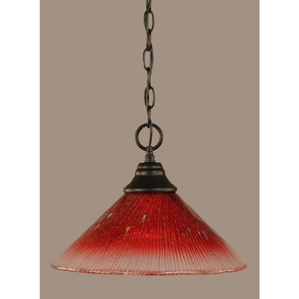 Unbranded Kingston 100-Watt 1-Light Matte Black Bowl Mini Pendant Light with Glass Shade