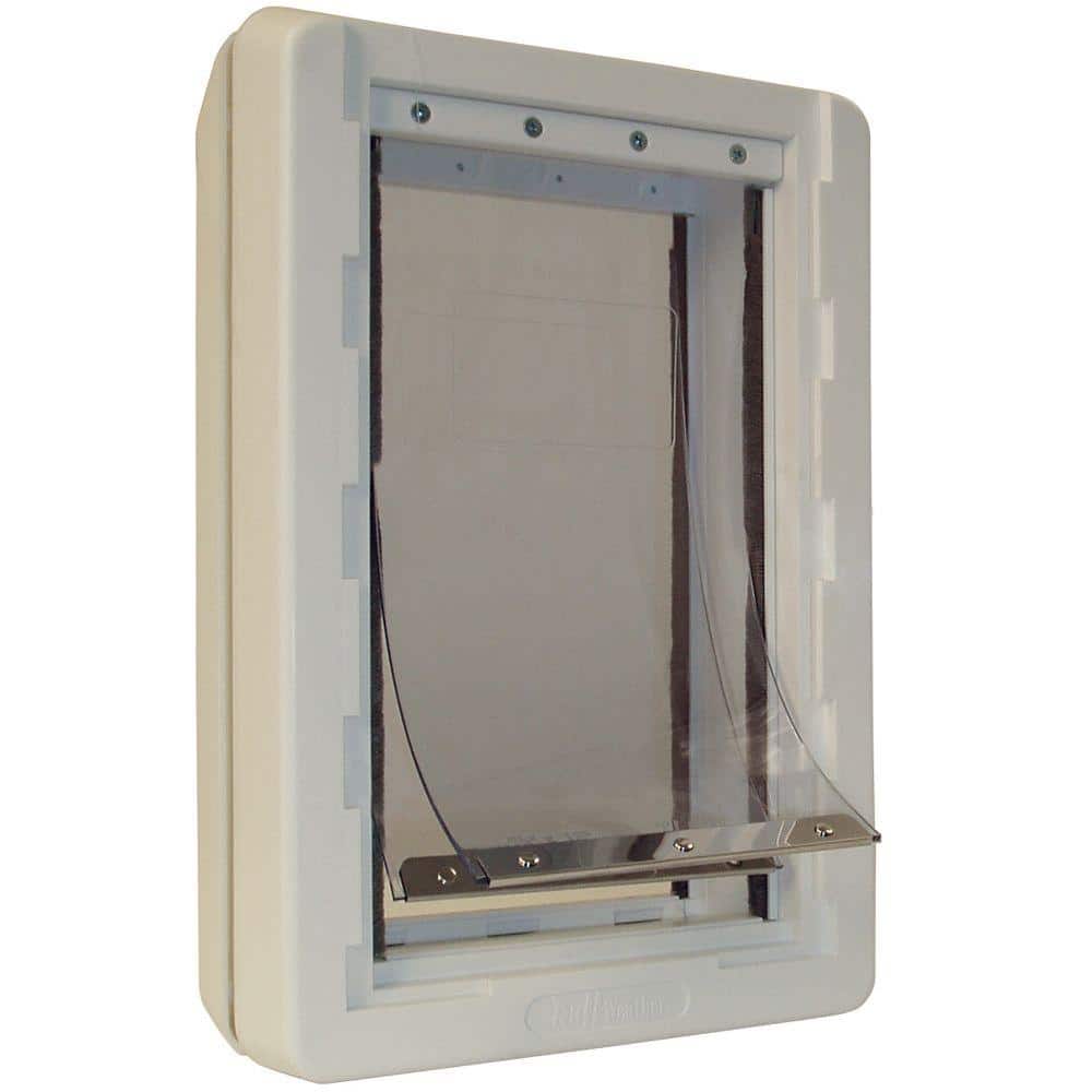 Medium Dog Door Ideal Pet Products Deluxe Aluminum Pet Door With Telescoping Frame, Extra Large, 10.5" X 15" Flap Size, White : Large Dog Door Cat Door
