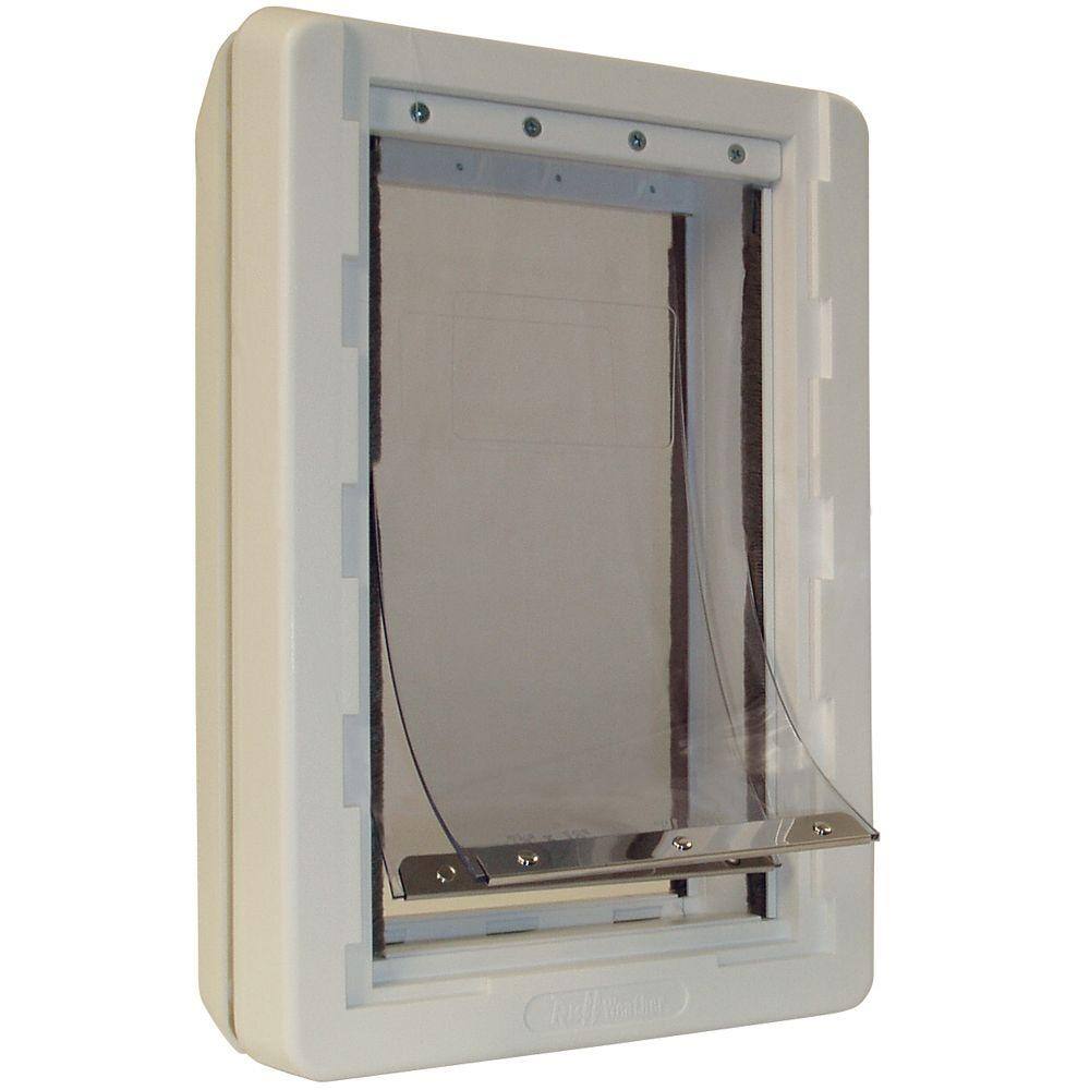 Medium Dog Door Ideal Pet Products Deluxe Aluminum Pet Door With Telescoping Frame, Extra Large, 10.5" X 15" Flap Size, White : Large Dog Door Cat Door