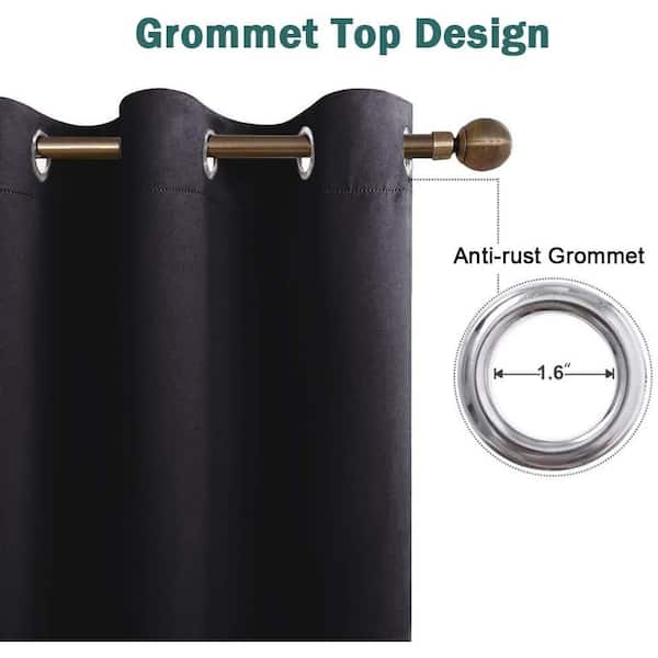 Pro Space Solid Blackout Grommet Top Curtains Thermal Insulated