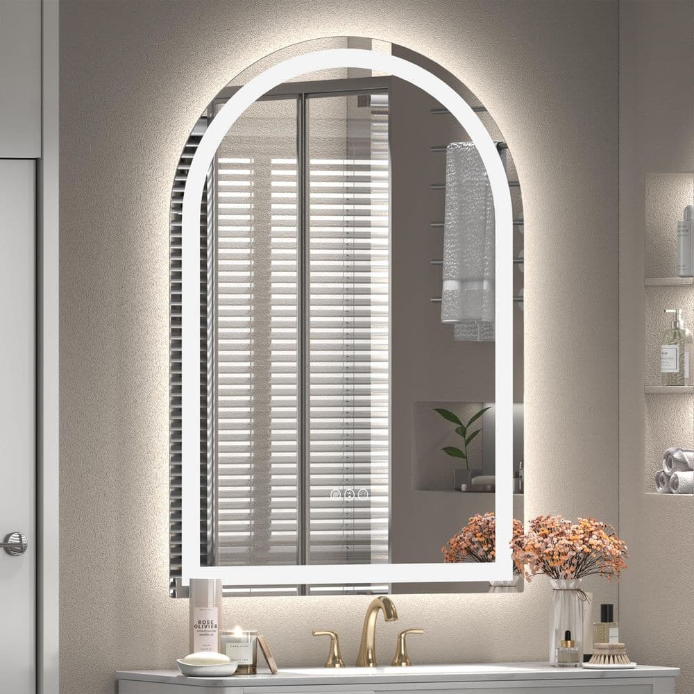 20 in. W x 28 in. H Arch Frameless Super Bright 192 LEDs/M Lighted Anti-Fog Tempered Glass Wall Bathroom Vanity Mirror price history on PriceWatchPro