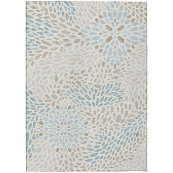 Chantille Machine Washable Indoor/Outdoor Abstract ACN2629 Ivory 10 ft. x 14 ft. Area Rug