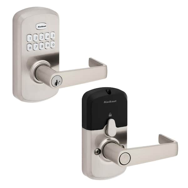 SmartCode 955 Kingston SC1-Keyway Light Commercial 10-Button Keypad Deadbolt Satin Nickel Electronic Lever