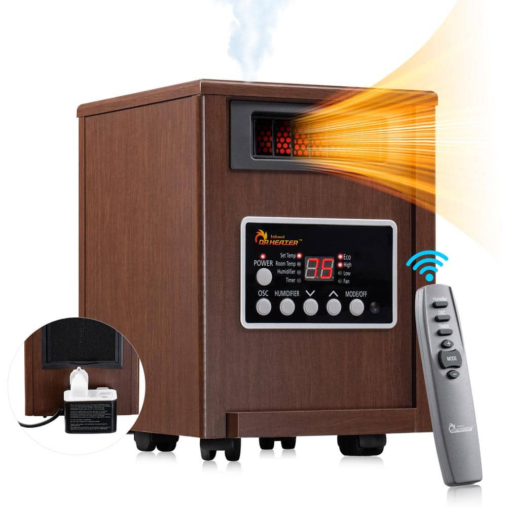 Walnut Electric Infrared Heater with Humidifier and Fan