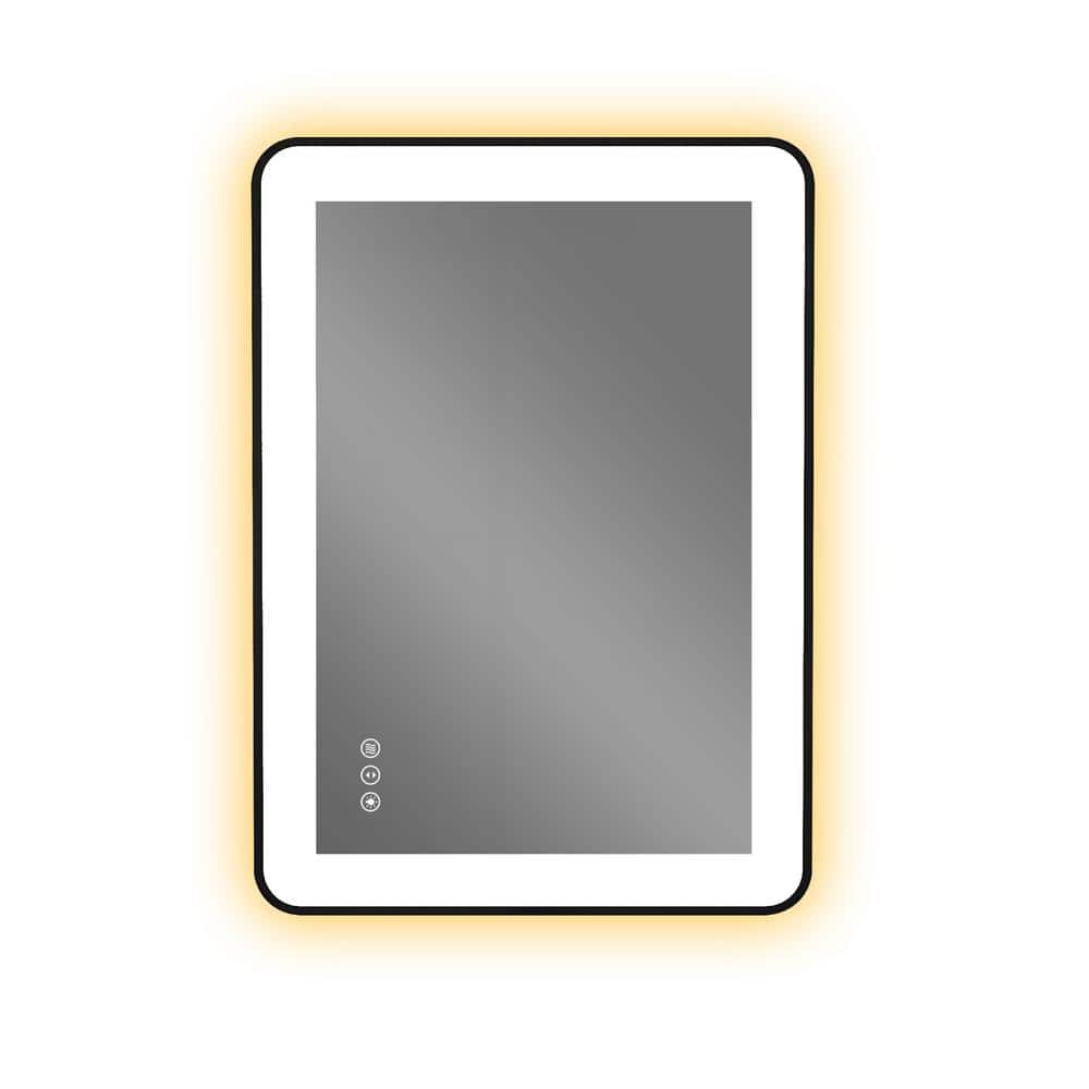 36 in. W x 36 in. H Rectangular Framed Anti-Fog LED Wall Bathroom Vanity Mirror in Black with Backlit and Front Light price history on PriceWatchPro