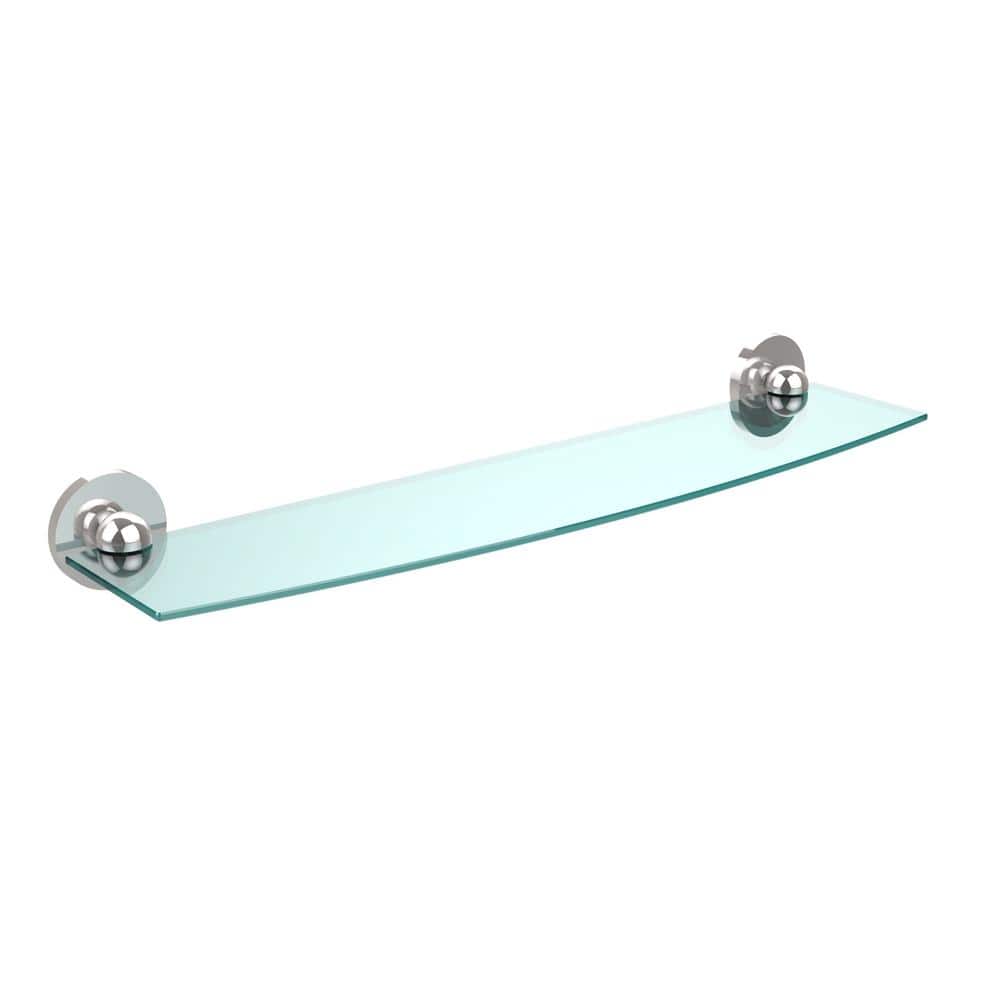 Allied Brass Skyline 24 in. L x 1-1/8 in. H x in. W Clear Glass Bathroom  Shelf in Polished Chrome 1033/24-PC The Home Depot