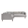 MODWAY Zoya 102 in. Square Arm 3-piece Polyester Rectangle Sectional Sofa in Heathered Weave Light Gray EEI-6613-HLG
