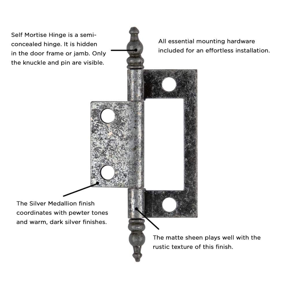 Silver Medallion Traditional Self-Closing Cabinet Hinge