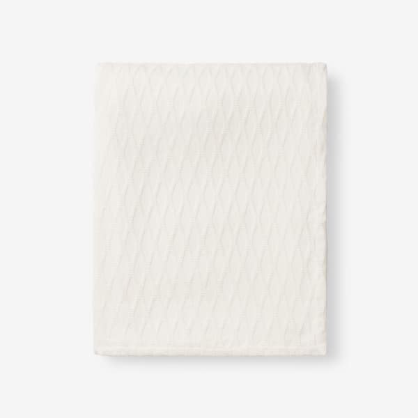 The Company Store Cotton Rayon Made From Bamboo Ivory Woven Throw Blanket
