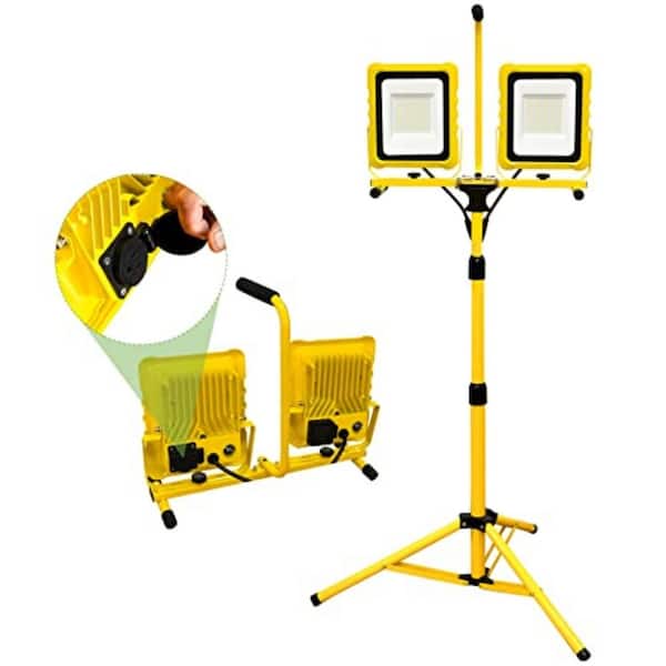 72 in. Dual-Head 25000 Lumen LED Stand Up Work Light, 120 Volt Corded Electric, Adjustable Tripod, Tool Only