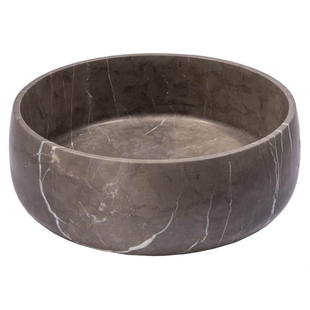 Eden 16'' Gray Marble Circular Vessel Sink