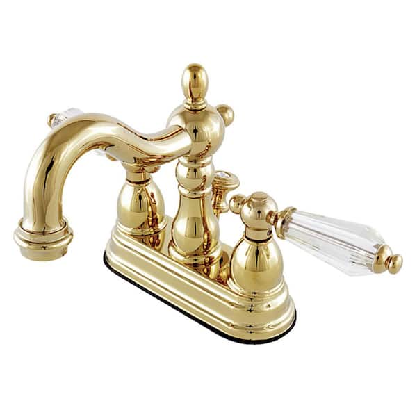 Wilshire 4 in. Centerset 2-Handle Bathroom Sink Faucet with Pop-Up Drain in Brass
