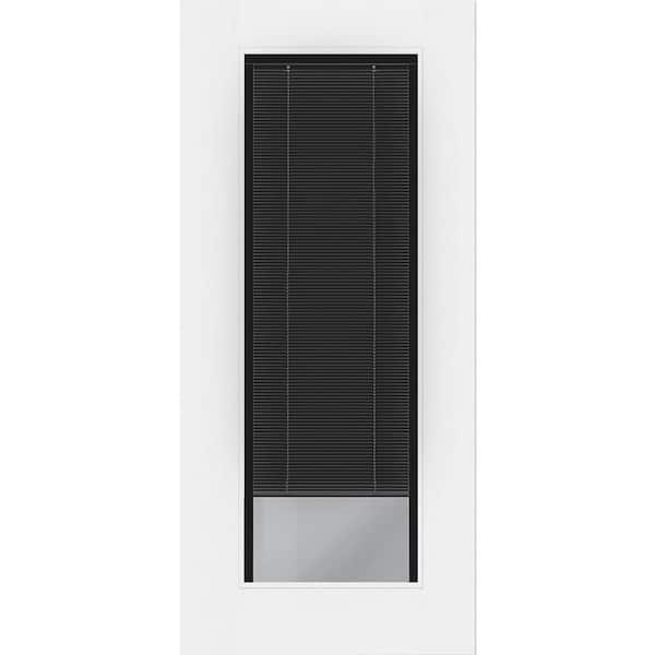Steves & Sons Legacy 30 in. x 80 in. Universal Handing Full Lite Clear Glass Noir MB Primed Unfinished Fiberglass Front Door Slab