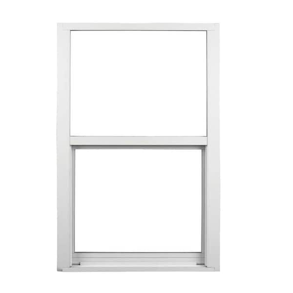 Ply Gem 52.375 in. x 37.625 in. 400 Series White Aluminum Single Hung Window with LowE Glass, Block 33, Screen Included
