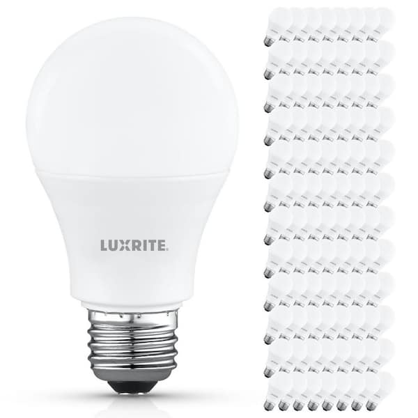 75 W Equivalent A19 LED Light Bulb 5000 K Bright White 9.5 W 1100 Lumens Non-Dimmable E26 ETL Listed Damp Rated 96-Pack