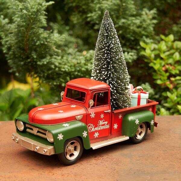 Zaer Ltd. International 14.71 in. Long Iron Truck with Christmas