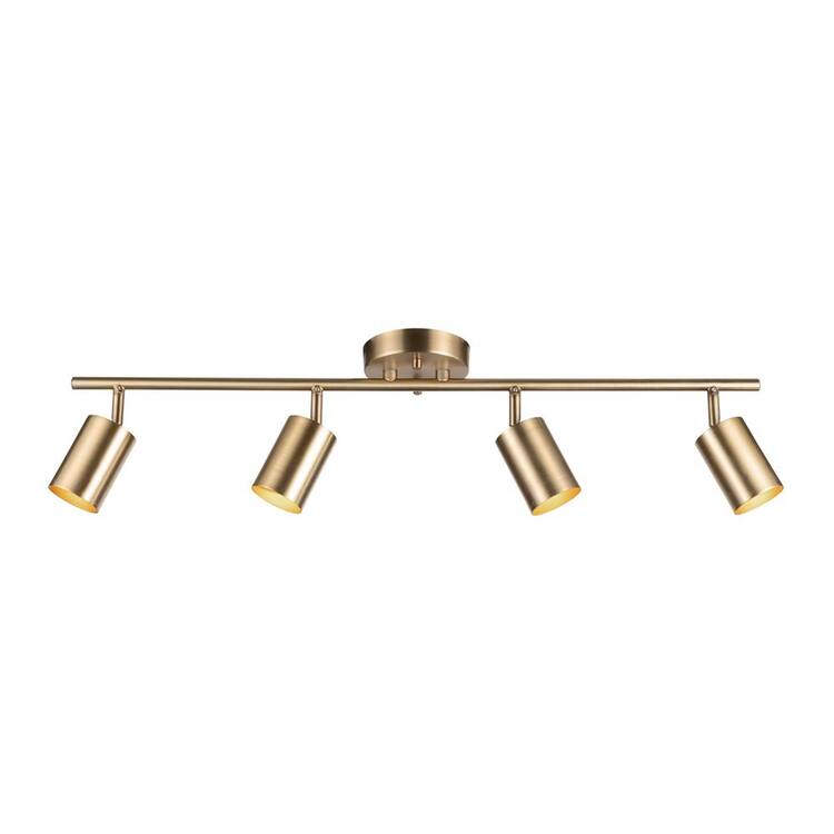 Globe Electric Pratt 30 in. 4-Light Matte Brass Track Lighting