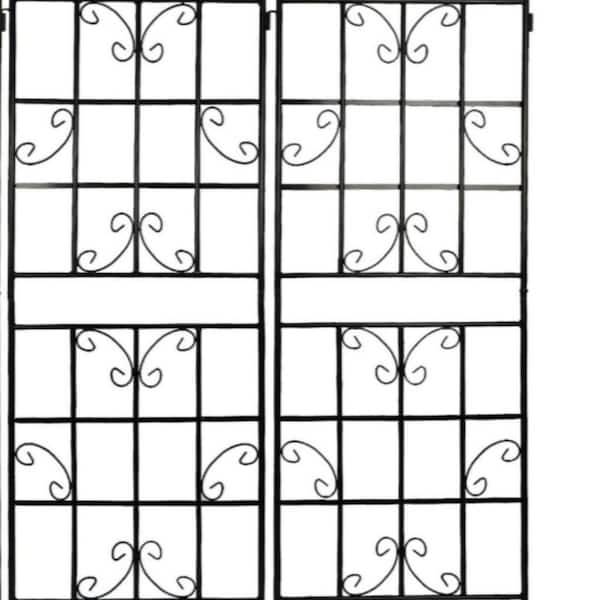 2 Pack Metal Garden Trellis 71 in. x 19.7 in. Rustproof Trellis for Climbing Plants Outdoor Flower Support Black
