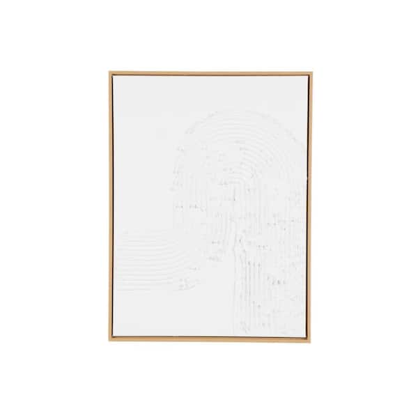 Litton Lane 1- Panel Abstract Framed Wall Art with Brown Frame 32 in. x 24 in.