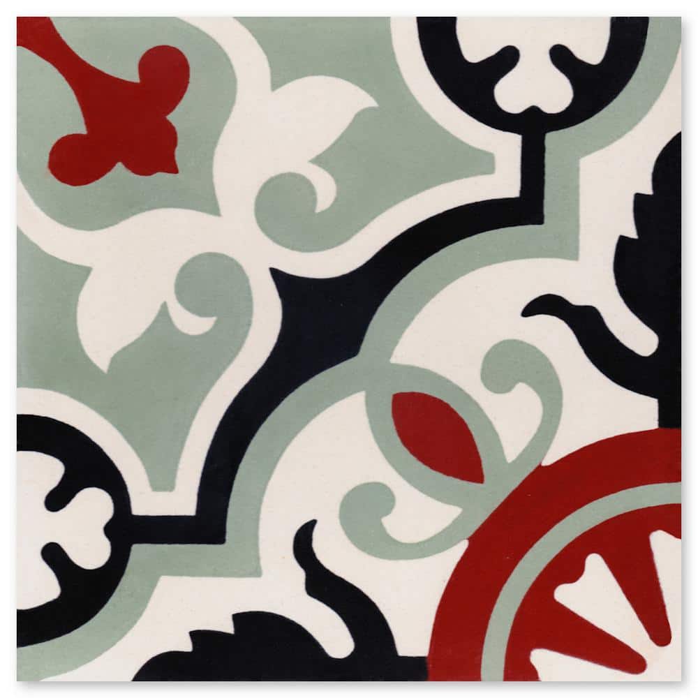 8" x 8" Bloom Patterned Cement Wall & Floor Tile