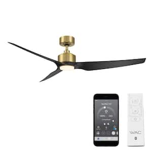 Stella 60 in. Indoor/Outdoor 3-Blade Smart Ceiling Fan Soft Brass/Matte Black LED with Remote Control