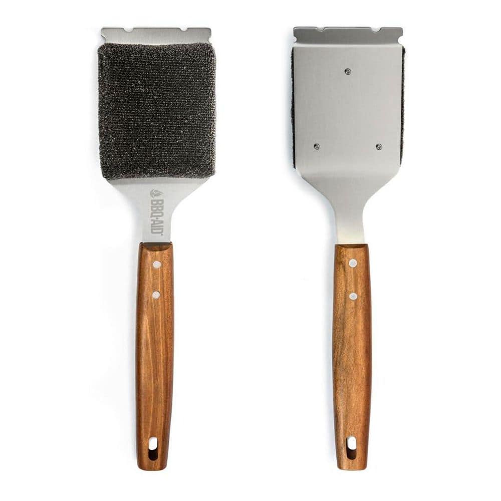 Bristle-Free Grill Brush with Scraper - Extended Wood Handle and Replaceable Head for Scratch-Free BBQ Cleaning price history on PriceWatchPro