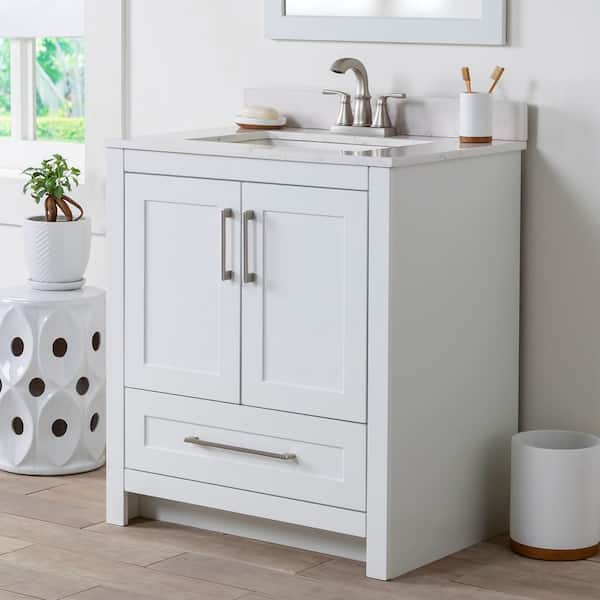 Craye 30 in. W x 22 in. D x 34 in. H Bath Vanity Cabinet without Top in White