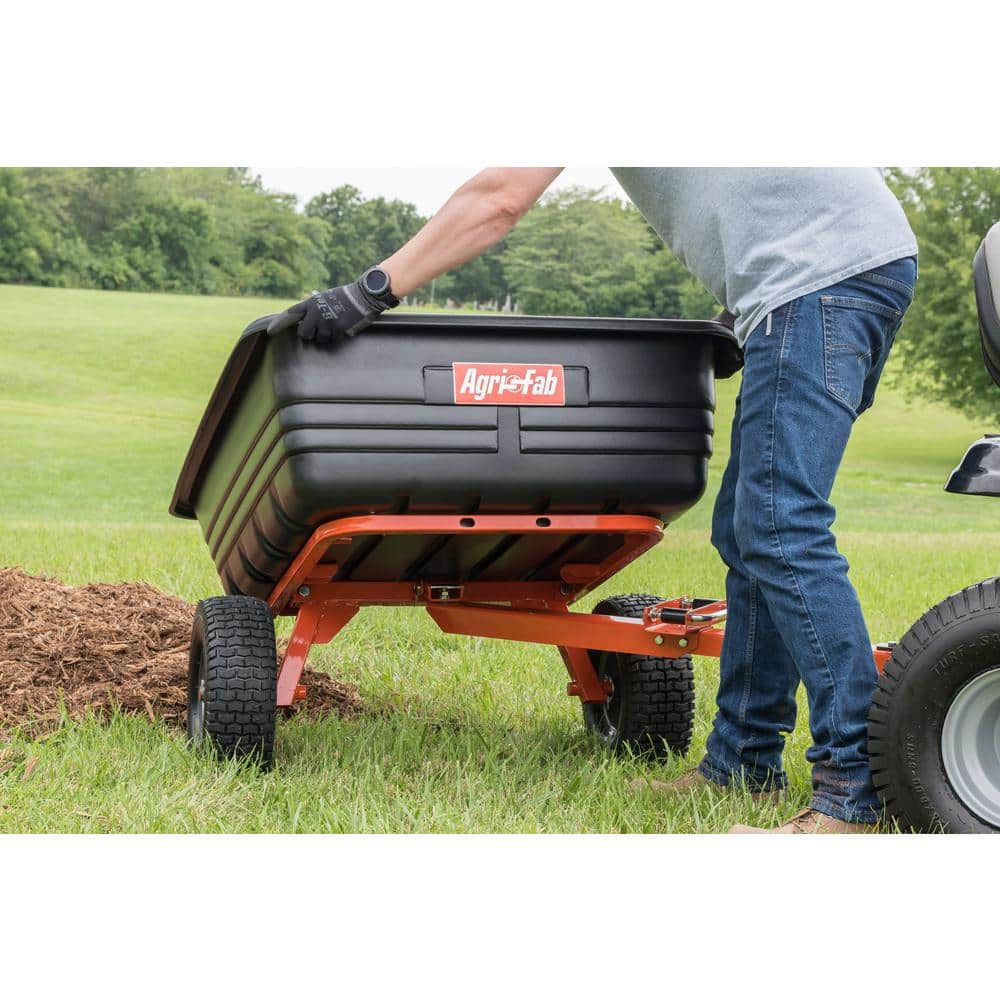 Black Poly Dump Cart with Steel Frame and Pneumatic Tires