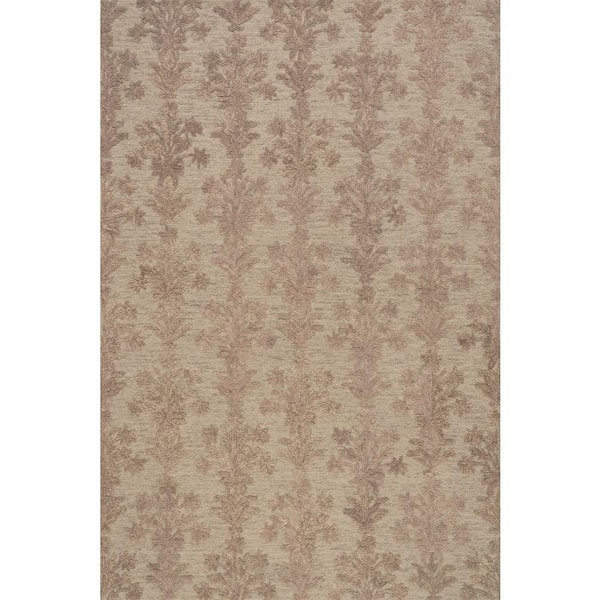 Thalena Transitional Floral and Paisley Area Taupe 8 ft. x 10 ft. Indoor Area Rug