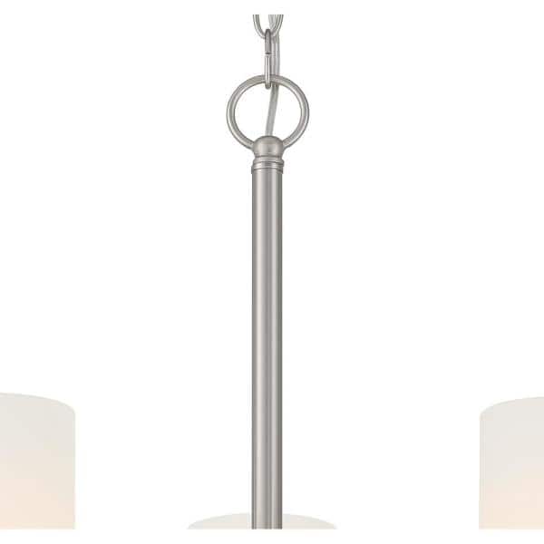 Brushed Nickel 3-Light Chandelier with Etched Glass Shades