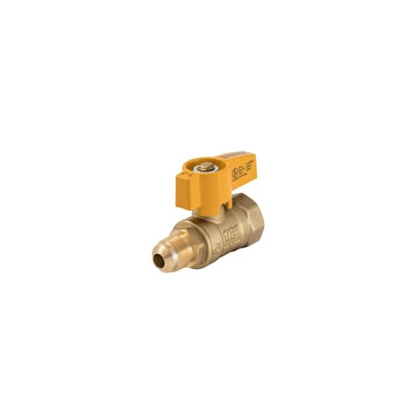 3/8 in. Flare x 1/2 in. FNPT Brass Gas Valve