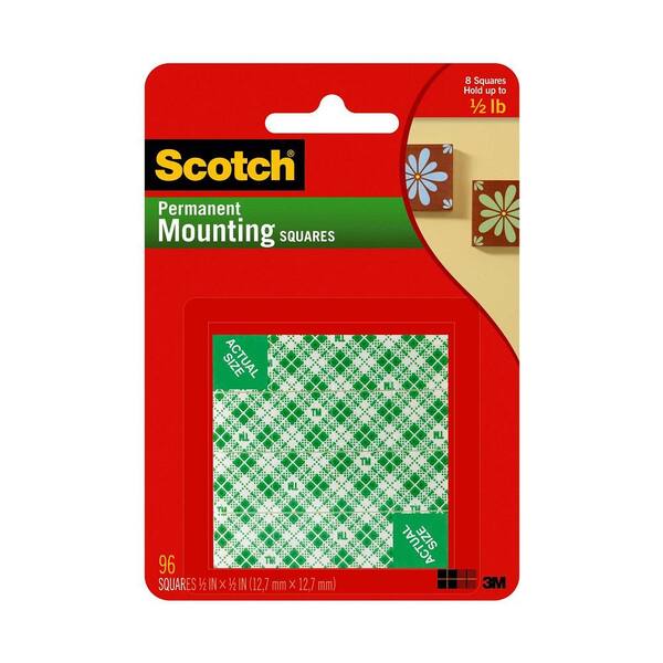3M Scotch 0.5 in. x 0.5 in. Permanent Double Sided Indoor Mounting 