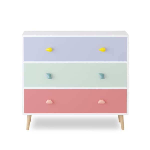 Kids 3 Drawer Dresser, Baby Nightstand for Bedroom, Storage Cabinet for Toddler Child for Living Room, Toddler Room