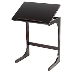 23.5 in. x 27.5 in. Black Rectangle Bamboo End Table W/Tilting Top One-Piece